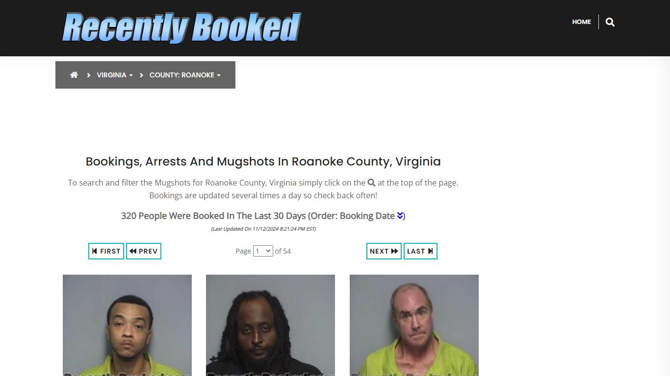 Bookings, Arrests and Mugshots in Roanoke County, Virginia