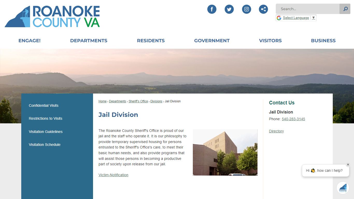 Jail Division | Roanoke County, VA - Official Website