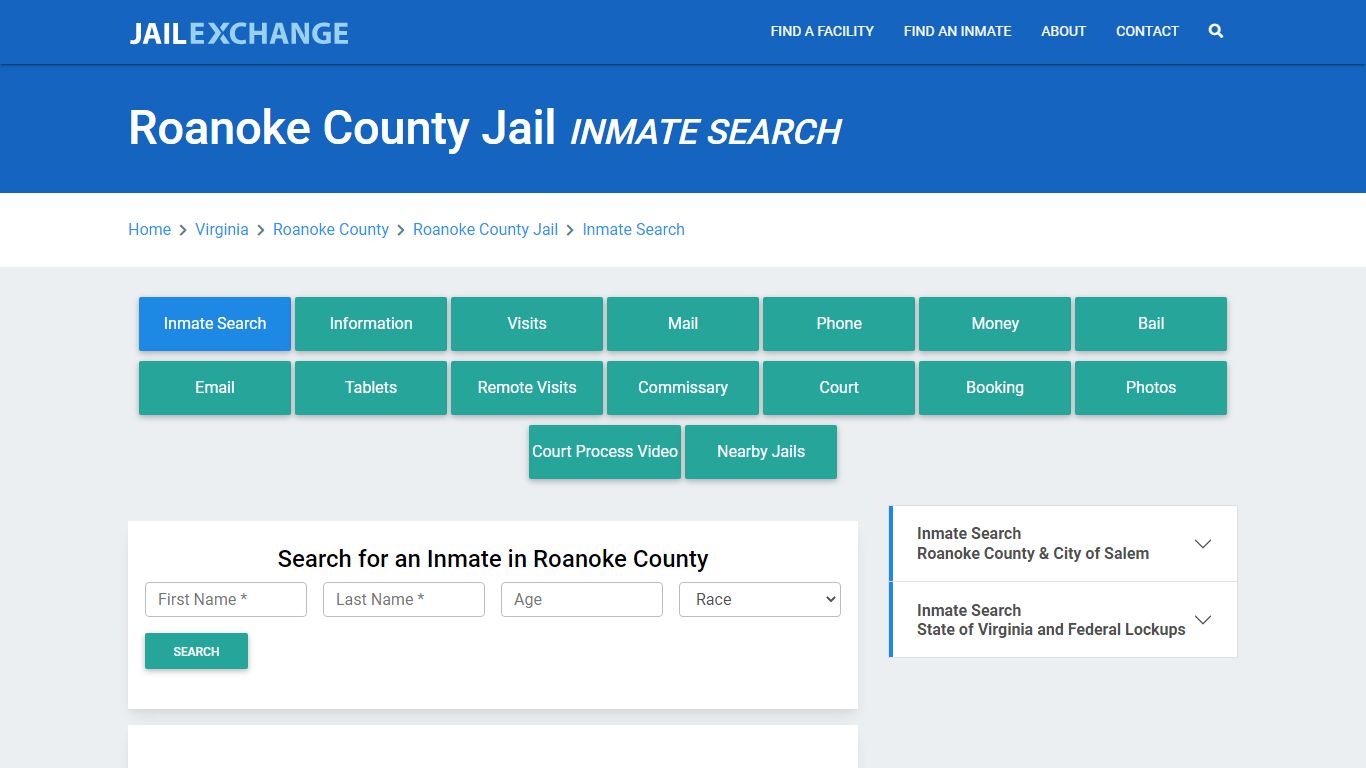 Roanoke County Jail, VA Inmate Search: Roster & Mugshots